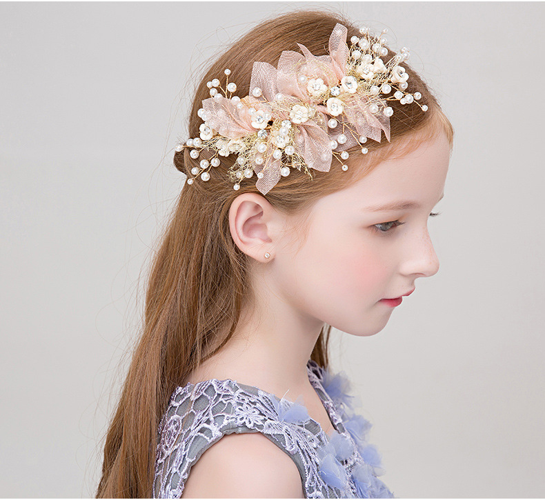 Stage, Festival Occasion Kid'S Princess Flower Alloy Cloth Pearl Lace Hair Band
