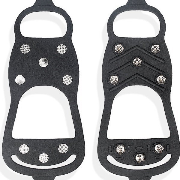 跨境冰爪户外登山雪地冰雪路防滑硅胶8齿鞋套户外冬季防滑冰爪