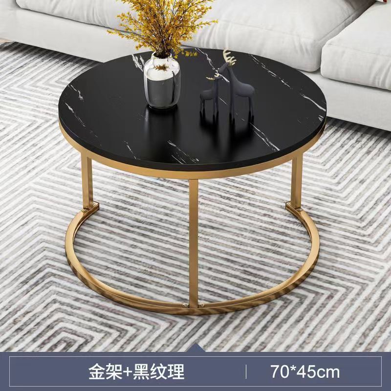 茶几轻奢现代小户型客厅家用圆形桌简约大理石is意式创意铁艺茶桌|undefined
