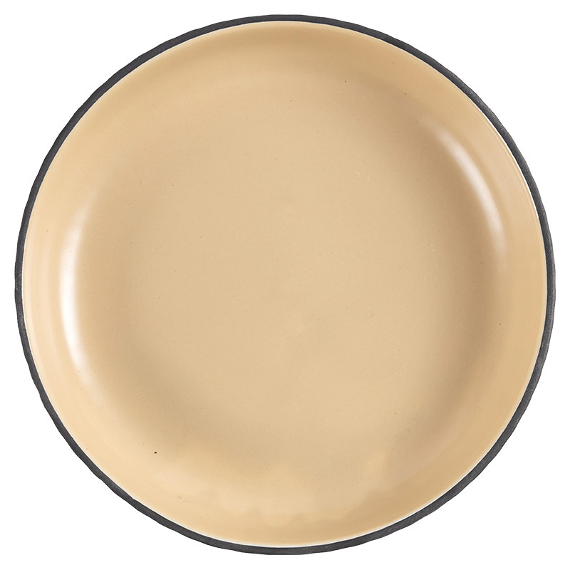Plato hondo retro simple de cerámica para el hogar, plato para frutas, plato para ensalada, plato redondo para aperitivos, vajilla de presentación, venta al por mayor
