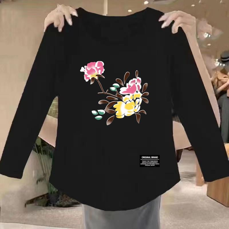 Clearance foreign trade tail list young mother long sleeve T-shirt women's foreign-style age-reducing bottoming shirt middle-aged and elderly top