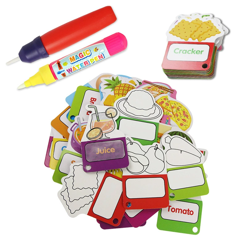 Cross-border children's early education cognition water painting cards: interesting cartoon animals, transportation, food, daily necessities patterns