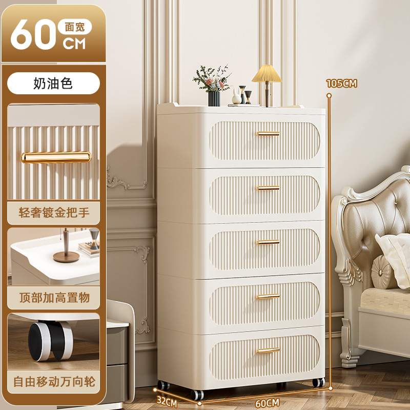 クロスボーダー厚みのあるフロア引き出し型キャスター付き収納キャビネットリビングルーム寝室収納整理キャビネット大容量ホームキャビネット