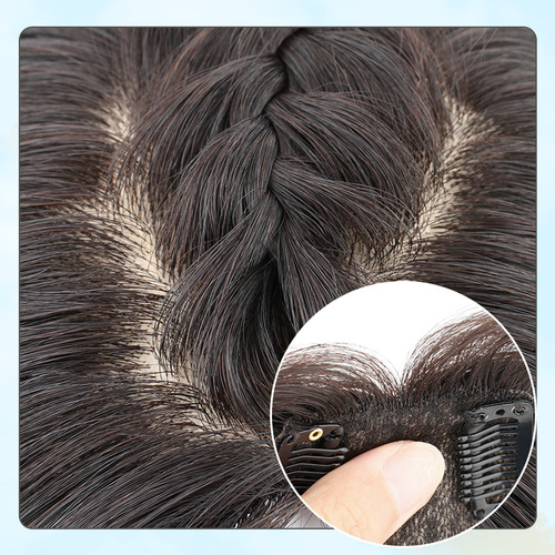 Black Swan Real Hair Wigs, Top Covering White Hair, Random Parting, Invisible Forehead Cover, Hairline Hair Patch, Women