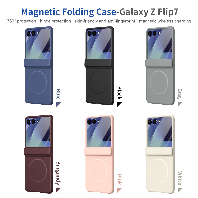 Suitable for Samsung Z Flip8 Phone Case, Full Coverage Magnetic Skin-Feel Shell Film, Flip6/5 Anti-Drop Protective Case Suitable for Samsung Z Flip8 Phone Case, Full Coverage Magnetic Skin-Feel Shell Film, Flip6/5 Anti-Drop Protective Case