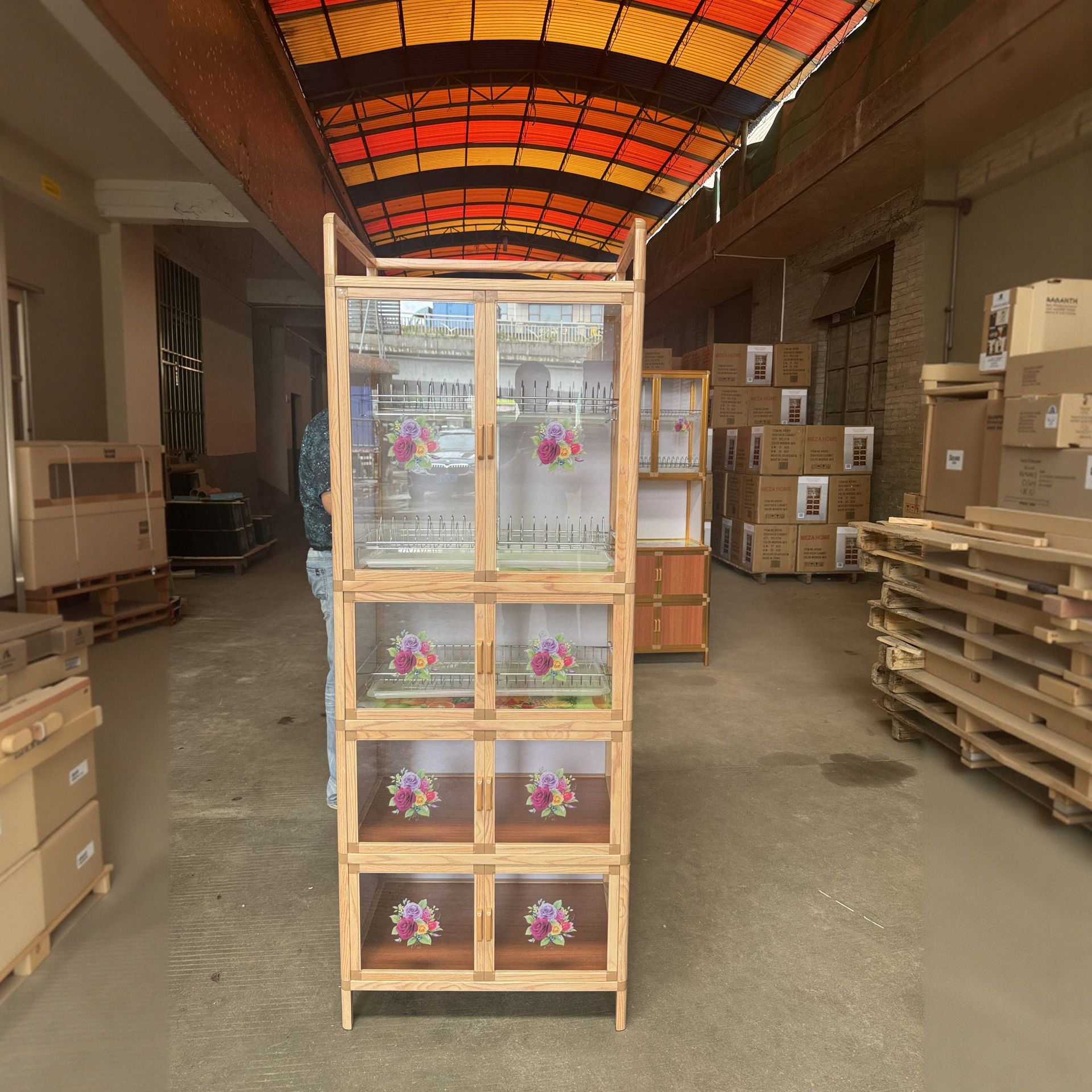 Fábrica de Foshan armario de aleación de aluminio drenaje armario de cocina armario de almacenamiento armario de comedor armario de almacenamiento armario de té