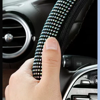 Protective Cover, Universal Rhinestone-Encrusted Steering Wheel — Steering wheel cover