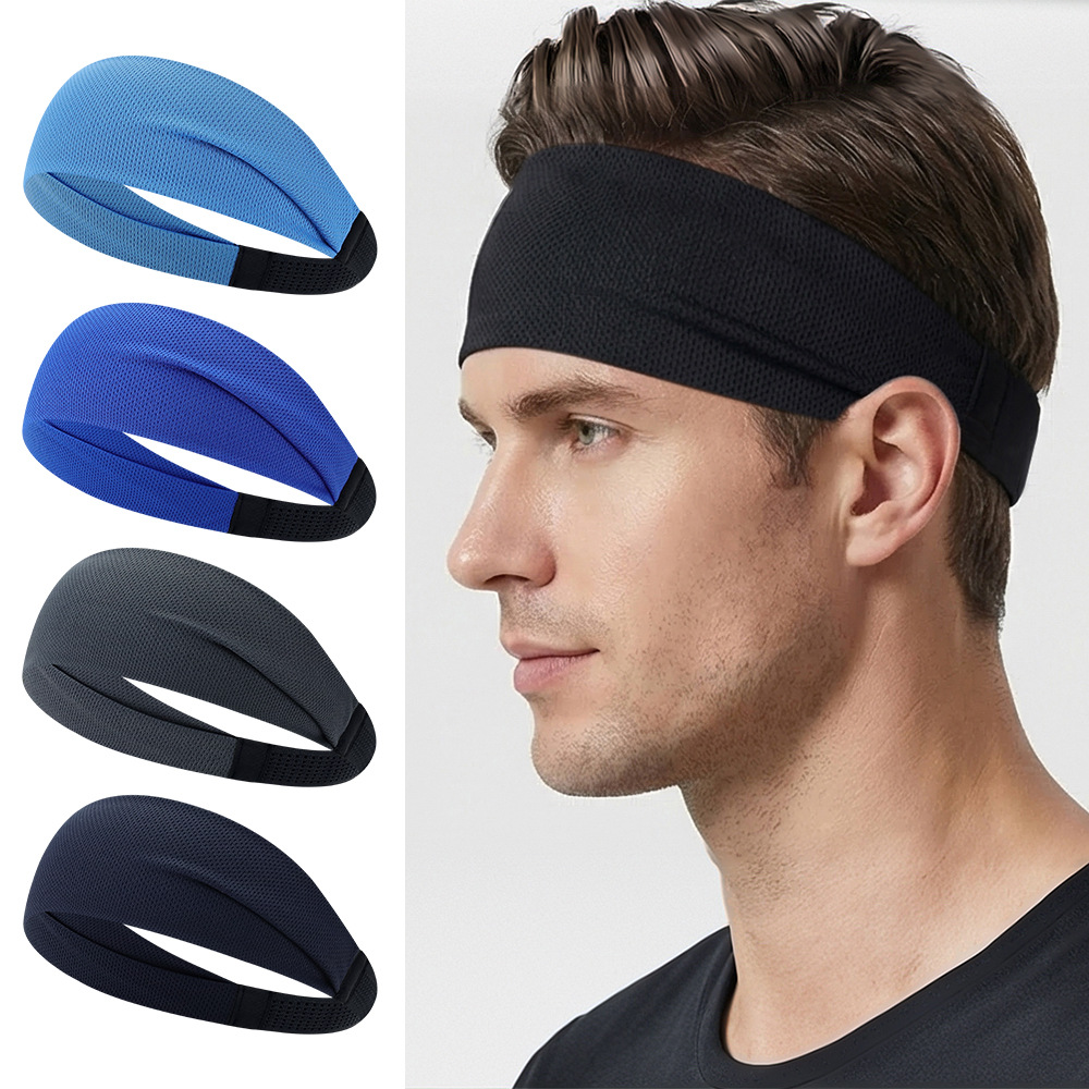 Guan Yu Sports Headband for Men, Sweat-Absorbing Running Fitness Headband, Breathable, Quick-Drying, High Elasticity, Non-Slip, Non-Tightening Hair Band