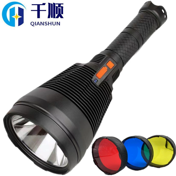 Трансграничный патруль P70 USB перезаряжаемый фонарик Красный Желтый Синий объектив можно заменить открытый дальний детектор сильного света портативная лампа