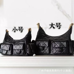 25c早春新作hoboヒッピーバッグダブルポケット脇下カバンカジュアル菱格チェーンjennie同モデル女性カバン