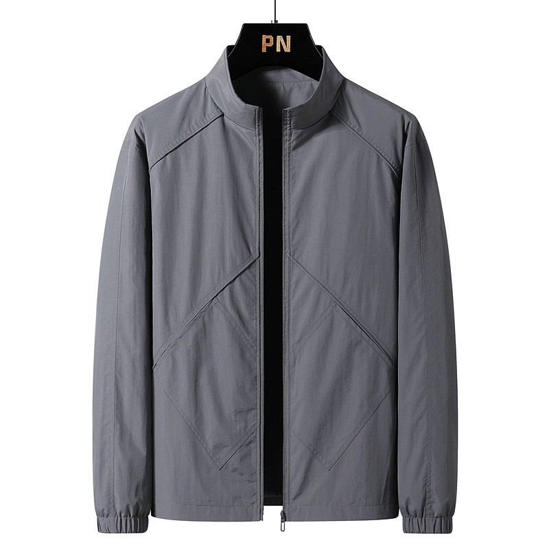 Chaqueta de trabajo transfronteriza, chaqueta de cuello vertical para hombres, primavera y otoño, ropa delgada, ropa de otoño juvenil, tamaño extra