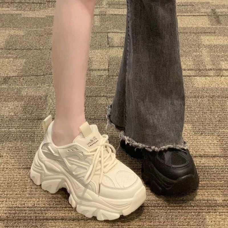 Explosions Torre Shoes Elevated 2025 Autumn New High Heel All-match Small Black Platform sneaker Women Explosions Torre Shoes Elevated 2025 Autumn New High Heel All-match Small Black Platform sneaker Women