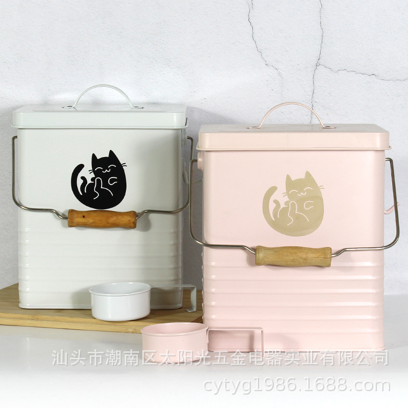 Trendy Pet Food Storage Bucket Dog Food Bucket Moisture-Proof Sealed Cat Food Bucket Large Capacity Storage Storage Bucket Food Storage Box