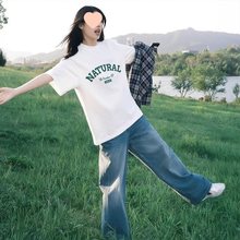 白色短袖t恤女2025新款夏季棉显瘦半袖内搭宽松打底衫上衣