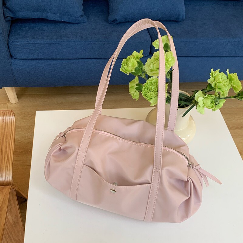 Korean Style Fashionable and Simple Large-Capacity Nylon Shoulder Bag for Women 2026 Spring and Summer New Model Versatile College Student Class Bag
