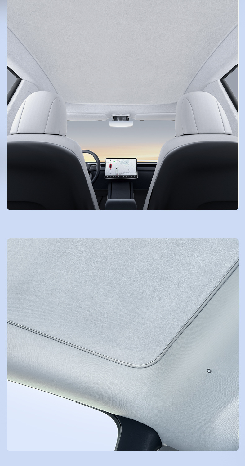 Suitable for Xpeng P7/P7+/Mo3 Suede Electrostatic Adsorption Sunshade Curtain Car Sunroof Sunshade