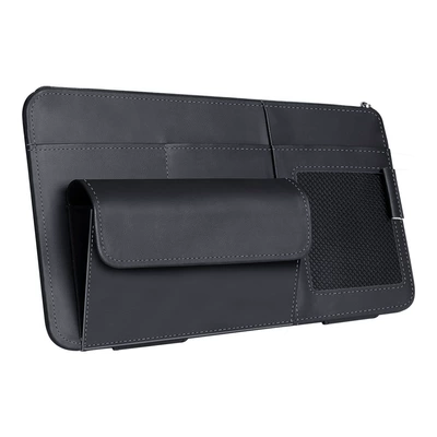 Bag Card Holder Receipt Document — Car Glasses Clip/Bill Clip - 3062-black-nappa-leather-glasses-case