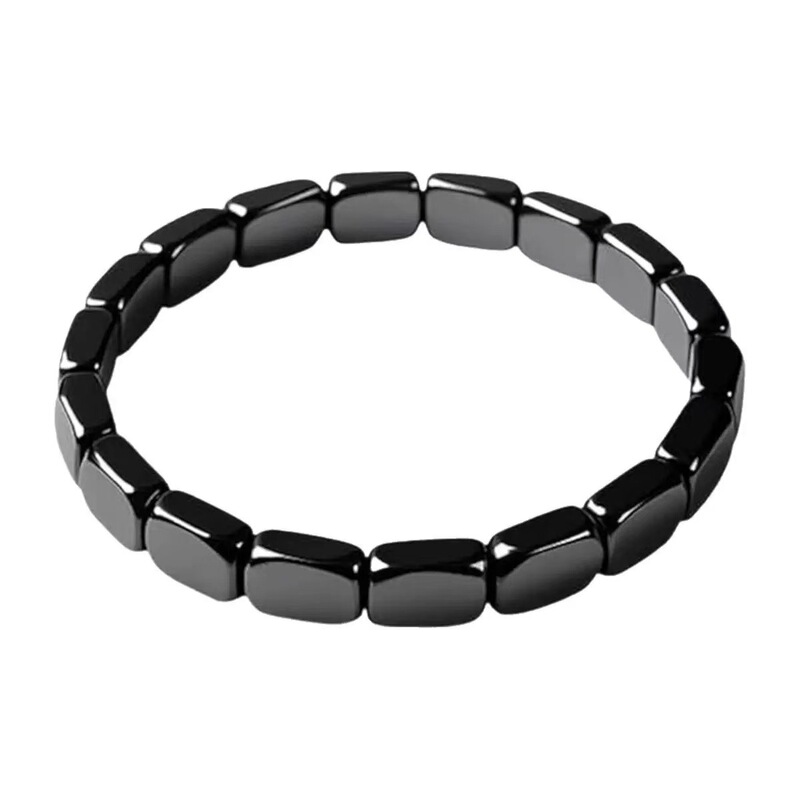 Men's Fashion Black Gallstone Bracelet, Geometric Beaded Unisex Elastic Trendy Accessory, 20cm Circumference Men's Fashion Black Gallstone Bracelet, Geometric Beaded Unisex Elastic Trendy Accessory, 20cm Circumference