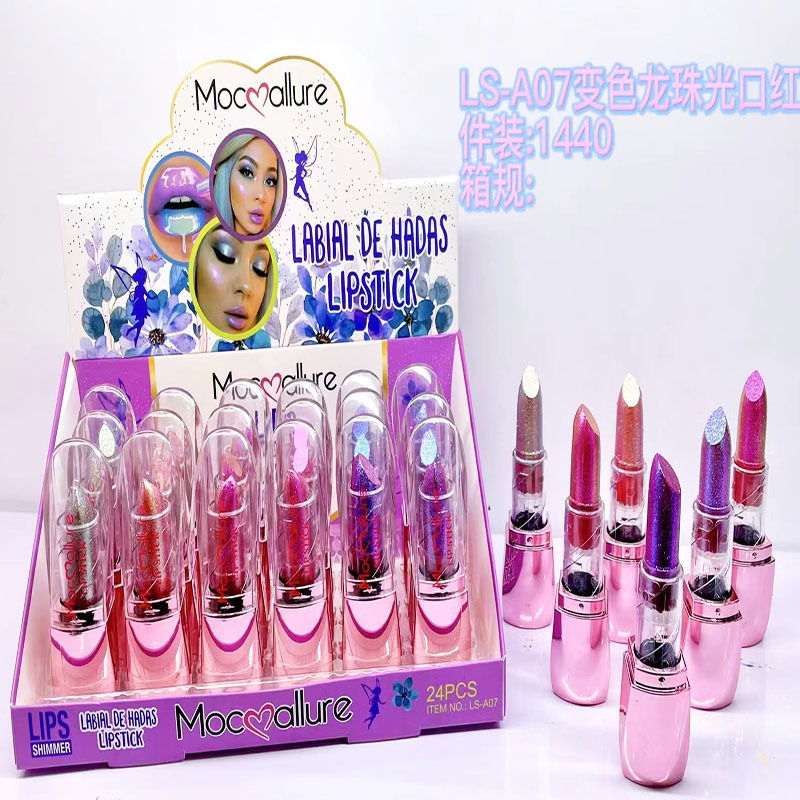 Nuevo comercio exterior transfronterizo camaleón lápiz labial de perla de color permanente lápiz labial de maquillaje al por mayor