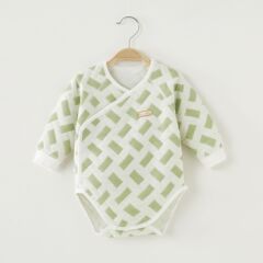 Baby Warm Sitting Suit 100% Cotton Boneless Autumn/Winter Newborn Baby Fleece Thick Triangle Shirt Bodysuit Autumn and Winter