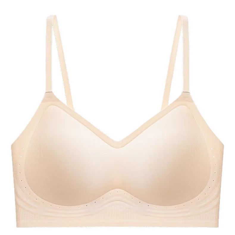 Verano ligero transpirable sin marcas belleza de espalda ropa interior damas sin anillo de acero sujetador se reúnen contra la caída delgada sujetador