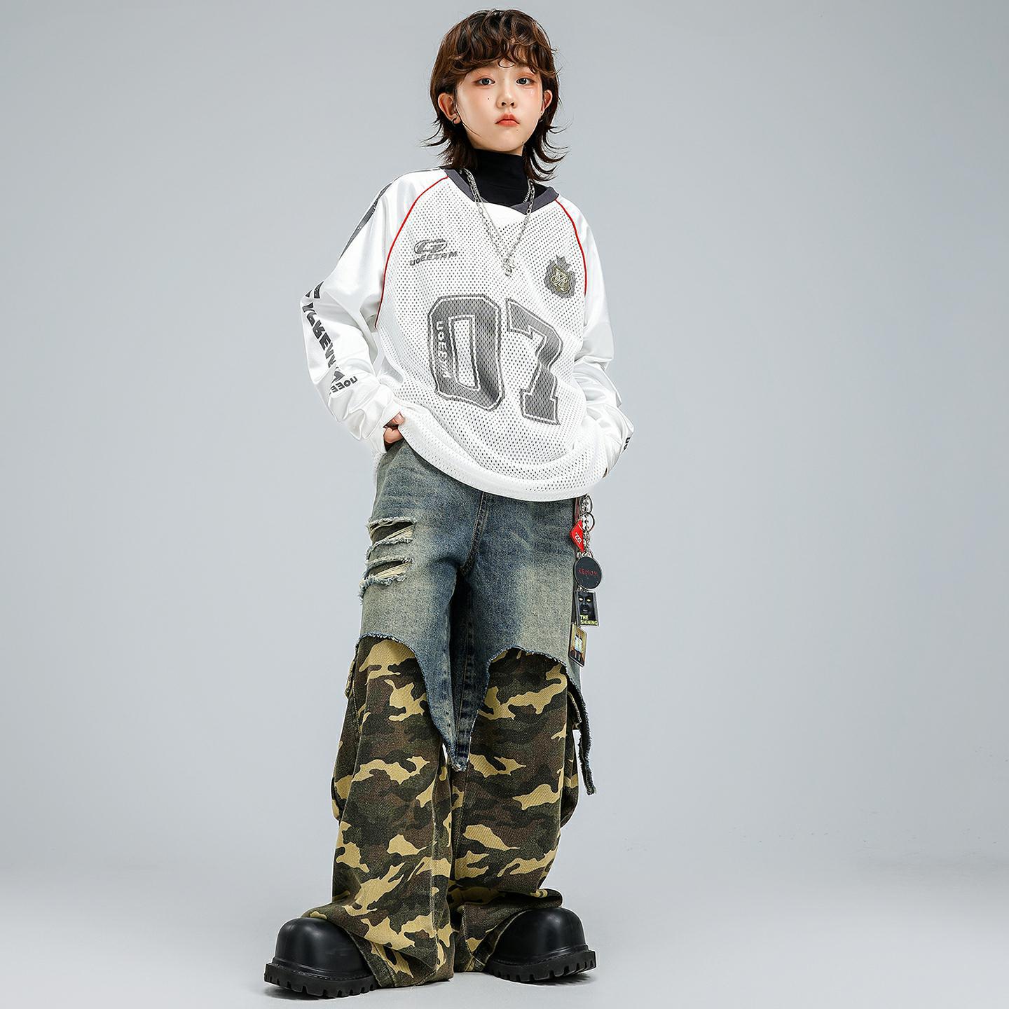 街舞儿童潮服套装男童嘻哈风hiphop宽松潮牌卫衣练功服女童演出服