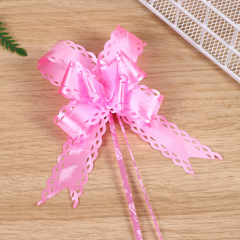 Comercio exterior Venta caliente 30 hueco impreso encaje dibujado a mano flor Navidad cumpleaños regalo embalaje arco dibujado flor cinta