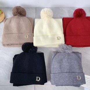 Wool suit Hat➕Scarf is warm and fashionable for men and women can do lovers autumn and winter Joker