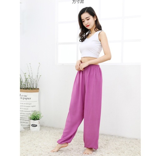 Women's Lantern Pants Men's Summer Cotton Gauze Wide Leg Loose Sleep Pants Artificial Cotton Dance Yoga Adult Mosquitoproof Pants