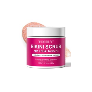 Bikini Area Exfoliator with 10% Aha+Bha Gentle Cleansing Care Scrub