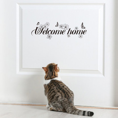 旅康CH23029歡迎回家輕奢北歐風木門自粘客廳門歡迎語英文門貼紙