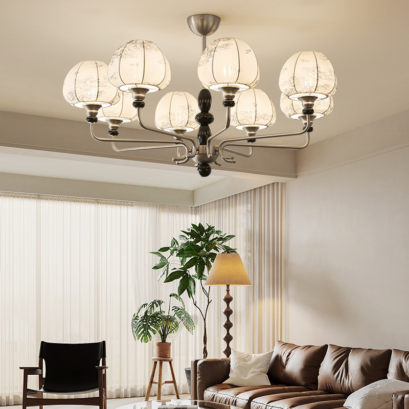 Nuevo estilo antiguo candelabro luces de sala de estar de alto nivel de comedor medieval 2025 tela de estudio dormitorio dormitorio principal lámparas francesas