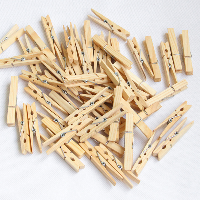Factory wholesale log color wood clip 2.5~7.3cm storage clip photo clip small wood clip wood crafts