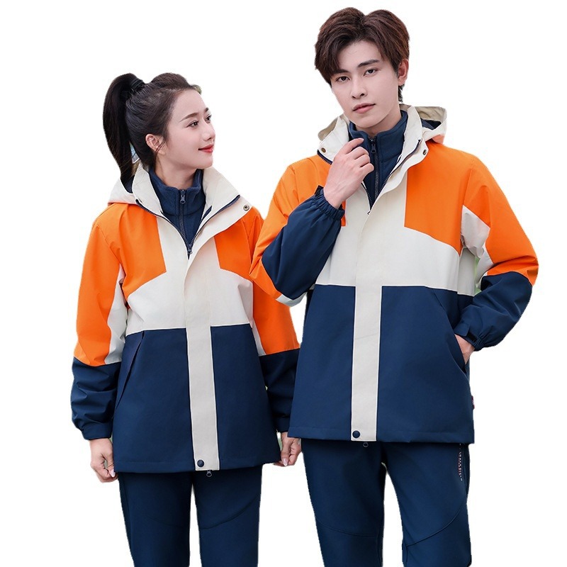 겨울 교복 중학교 초등학교 학생들의 충전 옷 세트 탈착식 3 대 1 고등학교 학생들의 수업 옷 그룹 옷