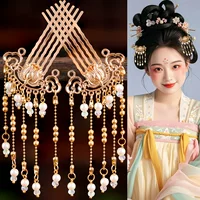Новый китайский стиль маскировки Tang Feng аксессуары для волос Древний стиль Hanfu Hanfu Lanba Lanba повседневный дикий сплав ручной работы с кисточками