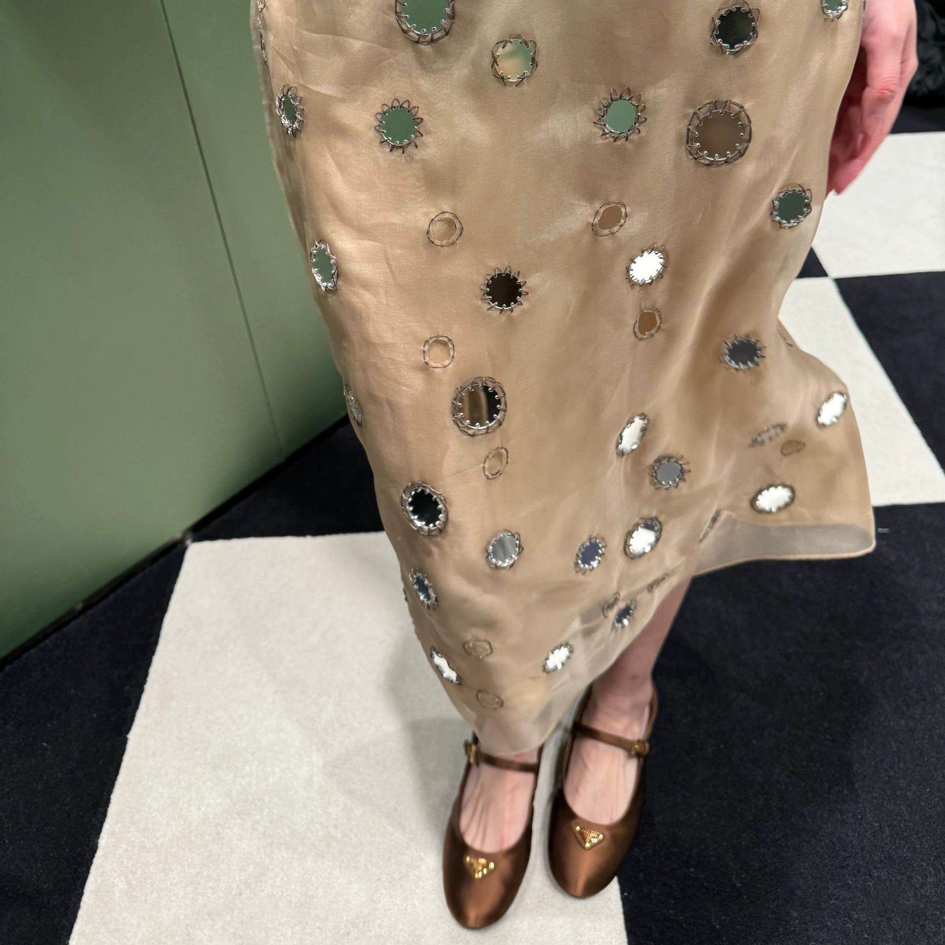 Versión de piel de oveja ~ Hebilla triangular cuero suela suave Mary Jane zapatos individuales mujer hebilla de una palabra zapatos planos zapatillas de ballet zapatos de plataforma
