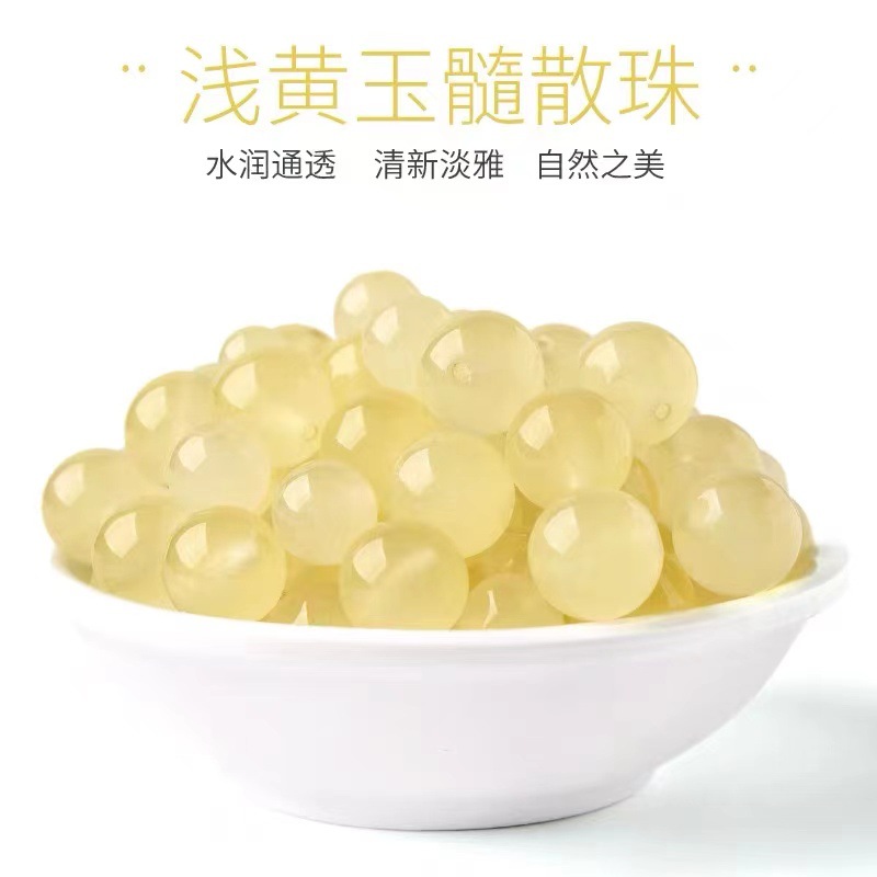 Naturally dyed yellow agate half-finished round beads, light yellow corn yellow agate DIY handmade bracelet and necklace.