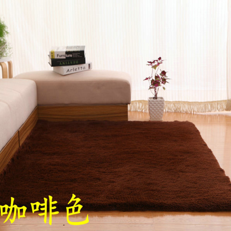 Moderno minimalista sala de estar de color sólido alfombra de piso de lana de seda dormitorio de noche Alfombra de lana larga Nordic ins manta suave