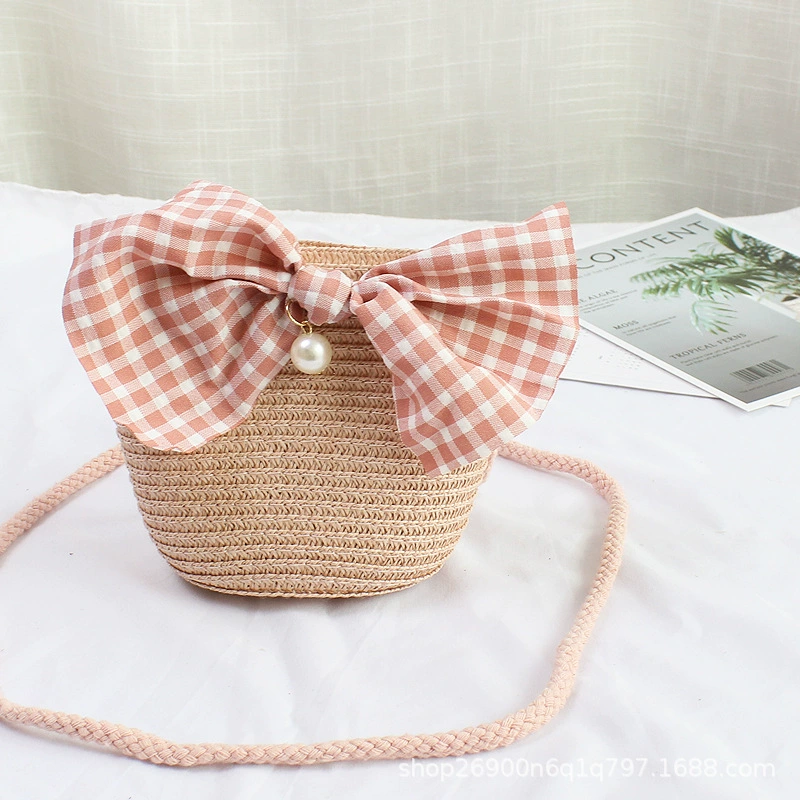 Straw Wallet Small Shoulder Bag, 14×12 cm, zipper cute crossbody pouch for men and women