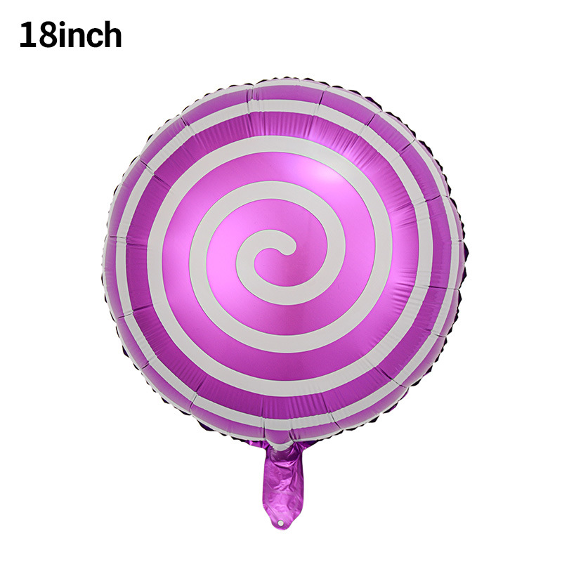 18 pulgadas ronda molino de viento globo espiral de aluminio bola Lollipop globo caramelo forma cumpleaños fiesta Decoración
