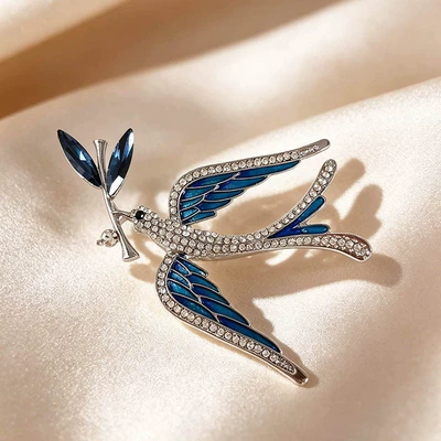 Blue swallow high-end brooch Yaxa sancaqları - x0704-swallow-blue