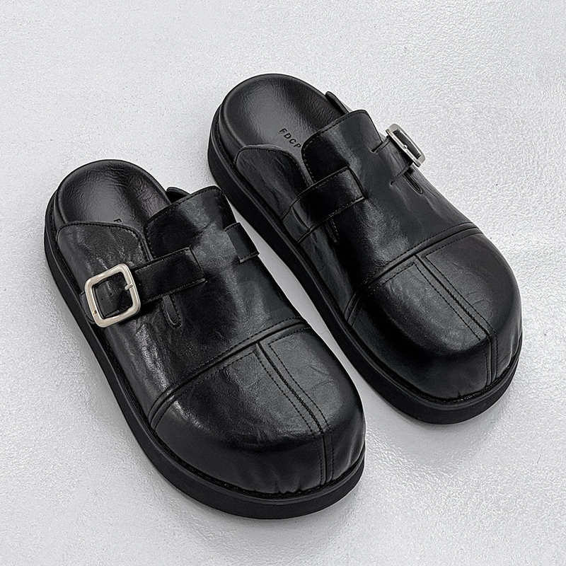 Высококачественные черные туфли Birkenstock на большом пальце с толстой подошвой для верхней одежды, модные ретро-тапочки 80521-J