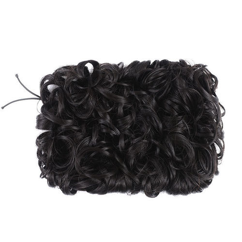 Wig women's retro folk cheongsam curly hair bun flower hair bun hair iron fluffy head flower bun hair bun
