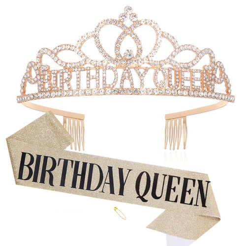 Amazon BIRTHDAY QUEEN Queen Love Birthday Crown Ceremony Belt Ribbon Shoulder Strap Party Supplies
