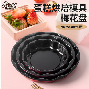 Cross-Border Fcm Certified Carbon Steel Non-Stick Baking Pan Plum Edge Bottom High Disc Large Lace Biscuit Dessert Mold