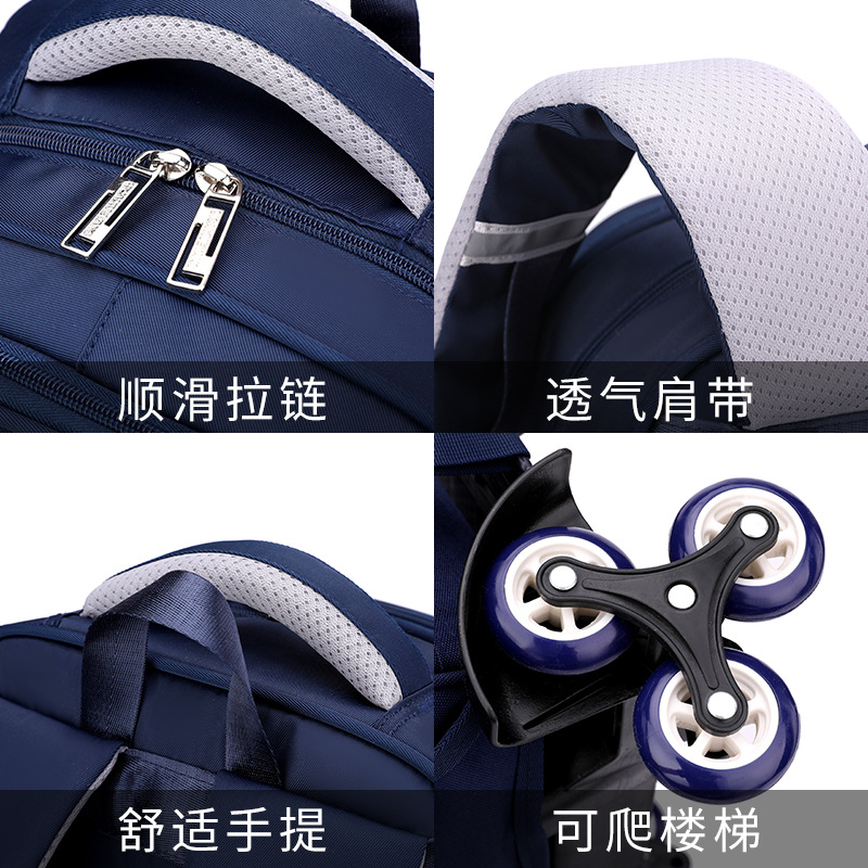 Mochila de pescado natural para estudiantes de primaria 1 - 3 - 6 grados mochila escolar doble uso seis ruedas escaleras al por mayor