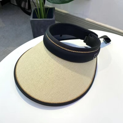 New Women's Open-Top Sun Hat Grass Weave Summer Outdoor UV Protection Brimmed Face Covering Bike Hat Non-Flapping Sun Hat