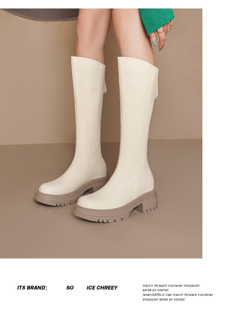 Autumn Winter Women Knight Boots With Inner Height Increase Sole_voghion.com