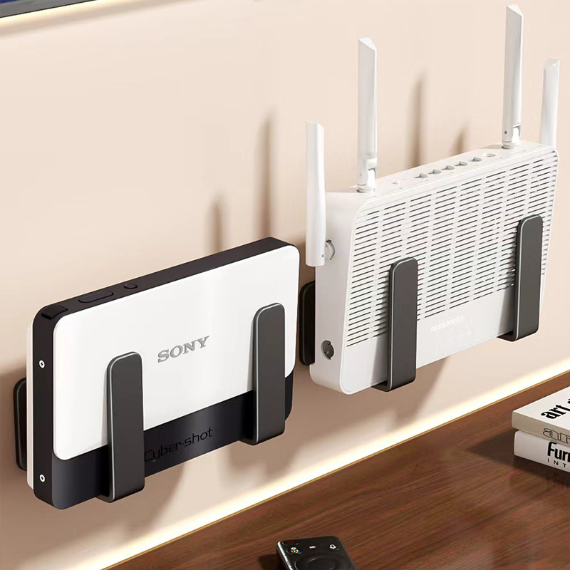 路由器放置架免打孔wifi置物架壁挂墙上机顶盒支架家用插排固定器|undefined