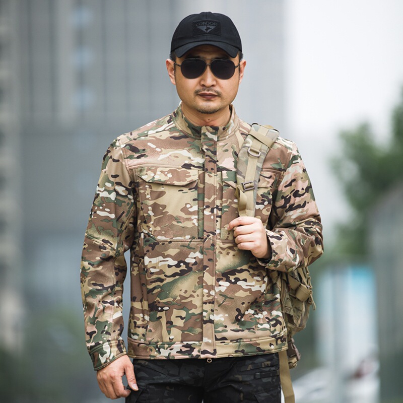 Peak Breaker Tactical Soft Shell Tops Outdoor Warm Camouflage Tops Outdoor Camouflage Top Men's Anti-Scratch